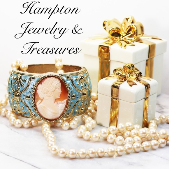 Amedeo Hand Carved Cameo Satin Blue Cuff Bracelet - Picture 2 of 16